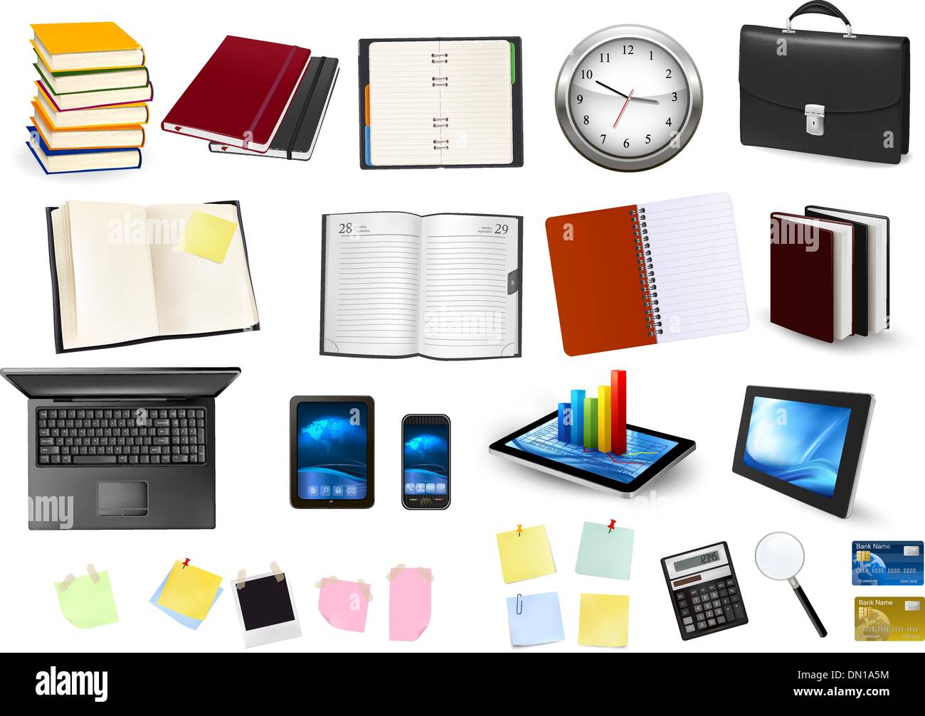 Business and office supplies. Vector Stock Vector Image & Art Alamy