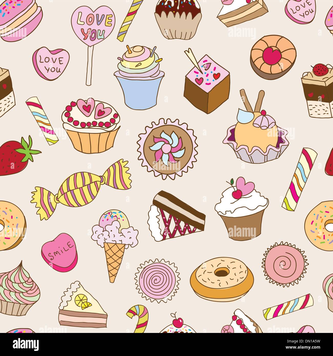 Seamless vector sweets Stock Vector Images - Alamy