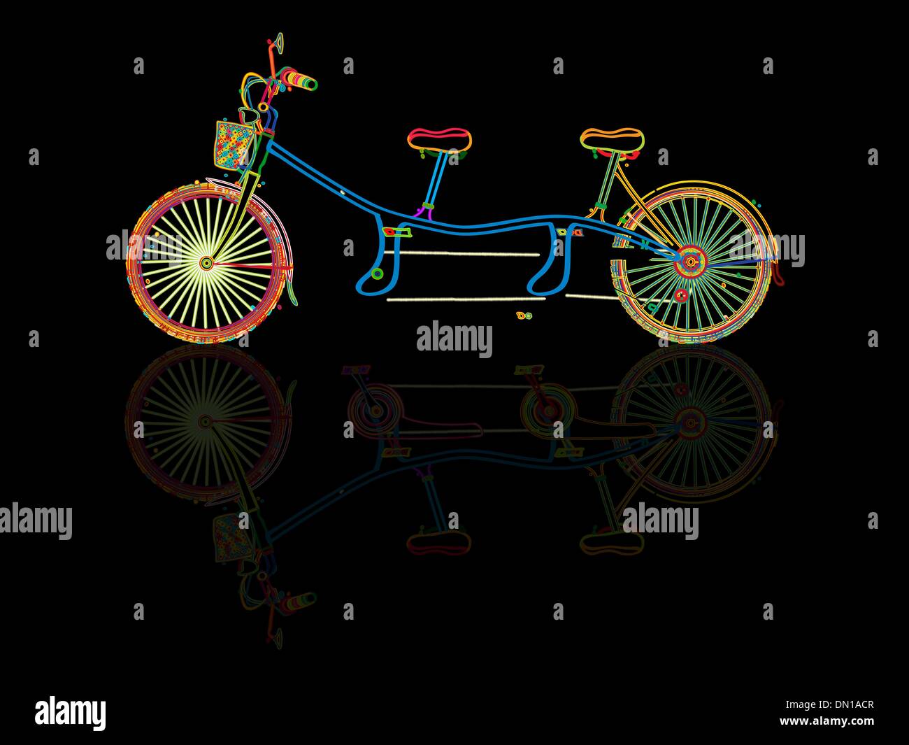 Tandem bicycle Stock Vector