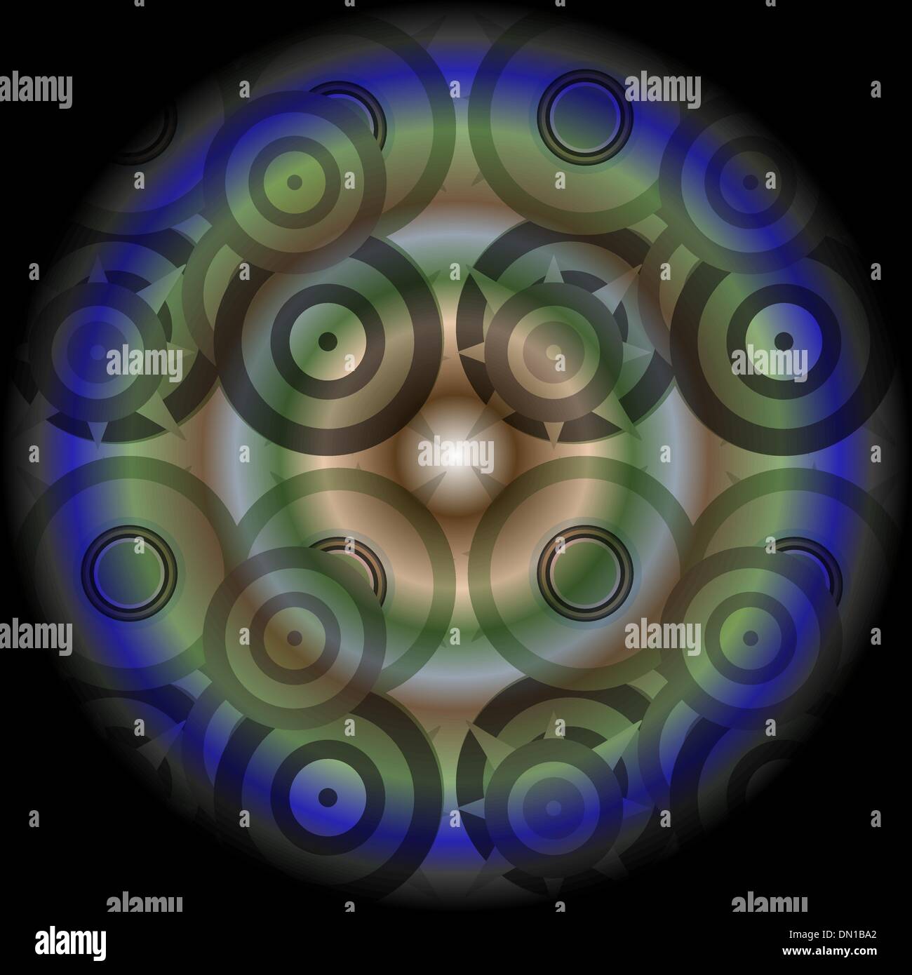 Pattern mandala green, ornamental round floral pattern Stock Vector