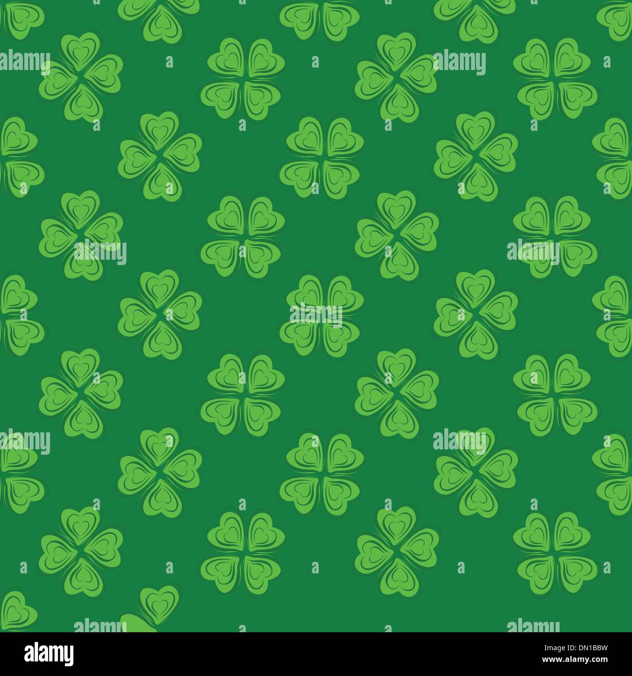 seamless pattern with green hearts Stock Vector