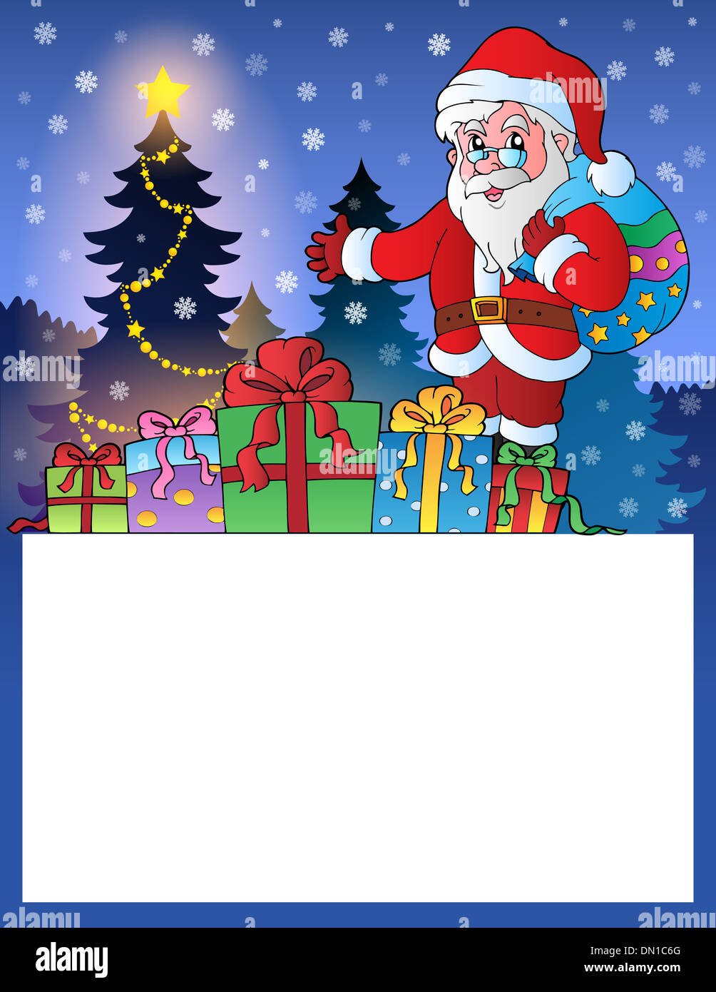 Small frame with Santa Claus 3 - picture illustration Stock Photo - Alamy