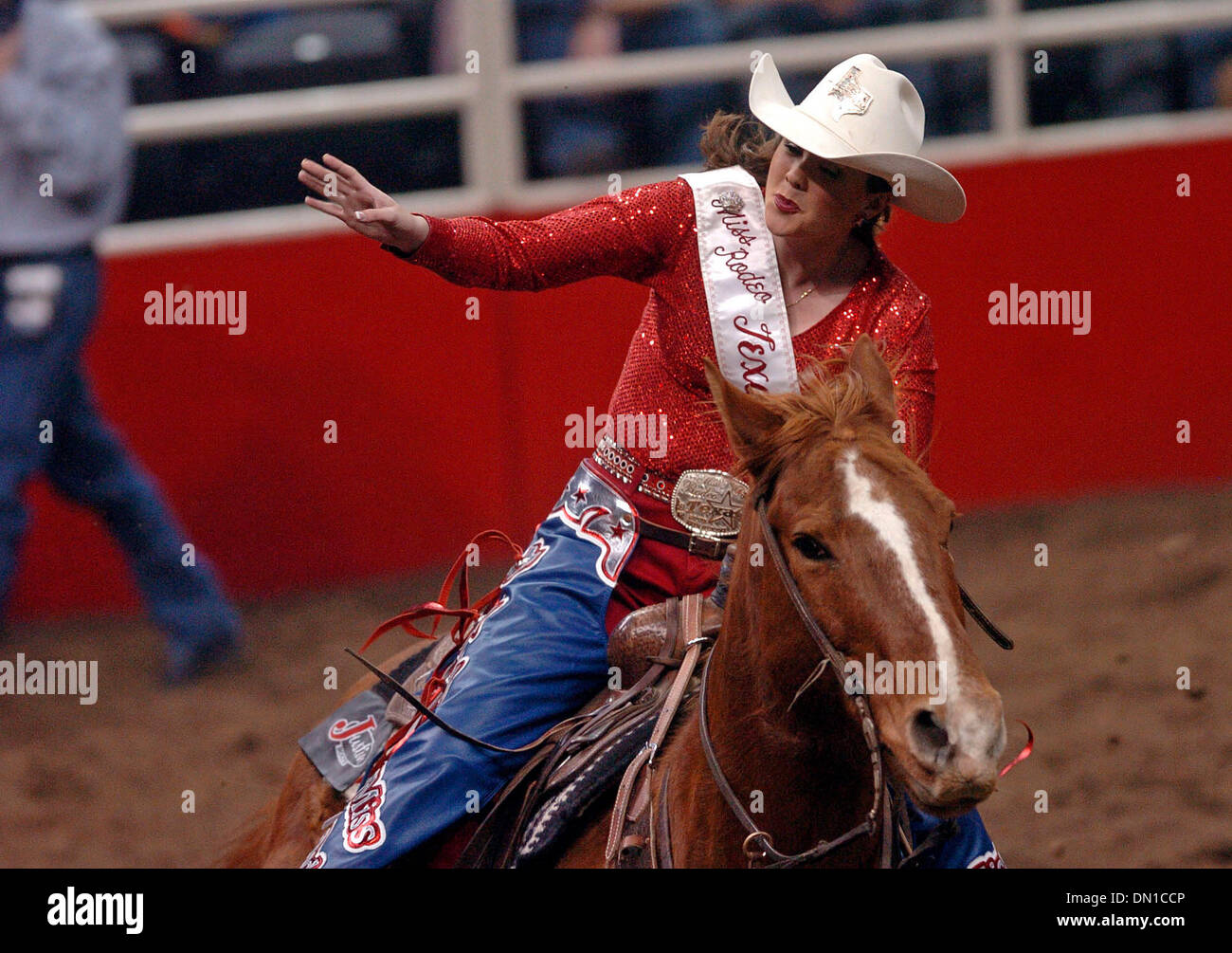 Feb 04, 2006; San Antonio, TX, USA; Miss Rodeo Texas Beth Murphy enters the arena at the San Antonio Stock Show & Rodeo in the AT&T Center on Saturday, Feb. 4, 2006. Mandatory Credit: Photo by Billy Calzada/San Antonio Express-News /ZUMA Press. (©) Copyright 2006 by San Antonio Express-News Stock Photo