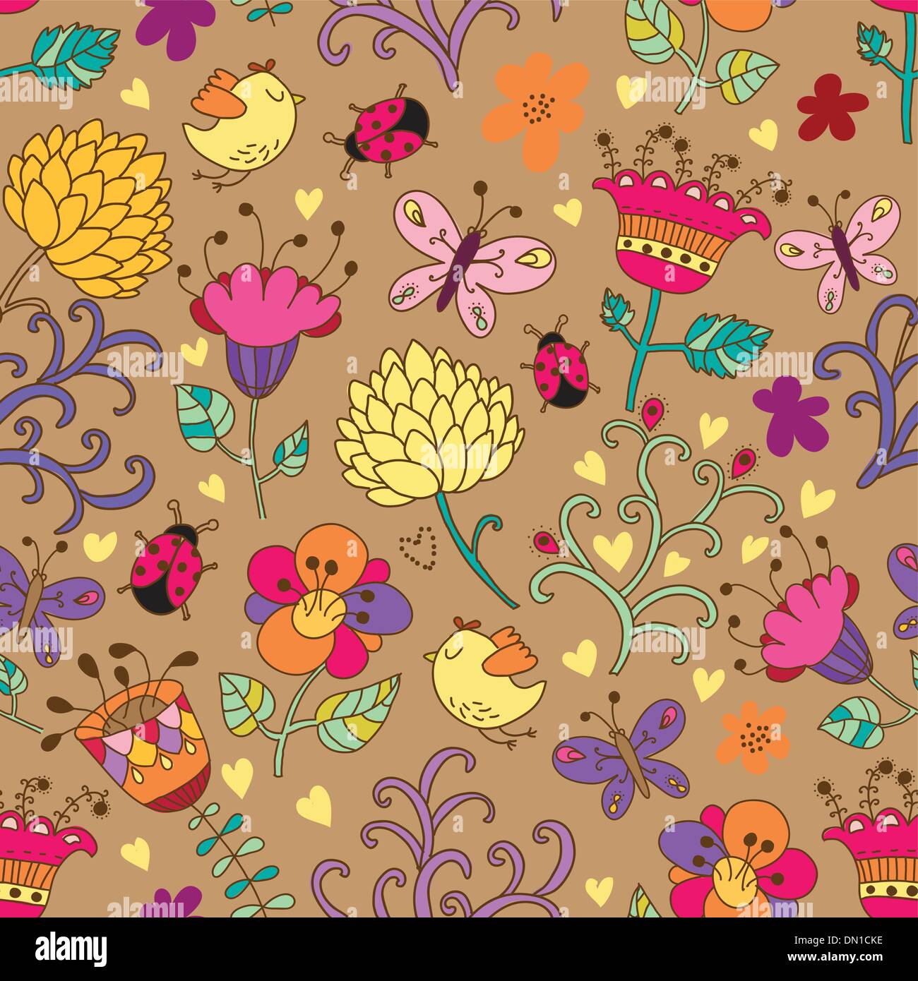 Seamless texture with flowers Stock Vector Image & Art - Alamy