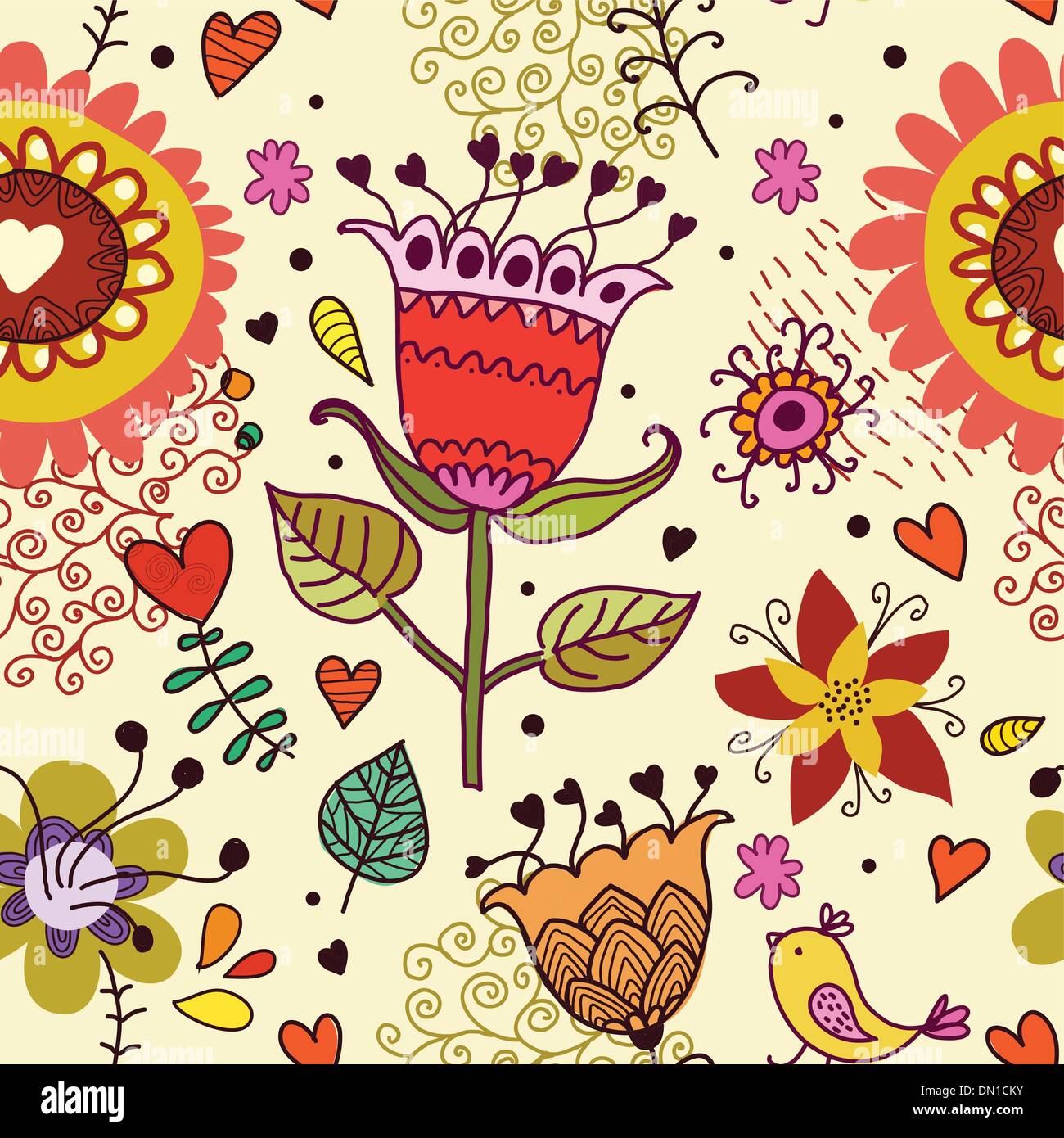 Seamless texture with flowers Stock Vector Image & Art - Alamy