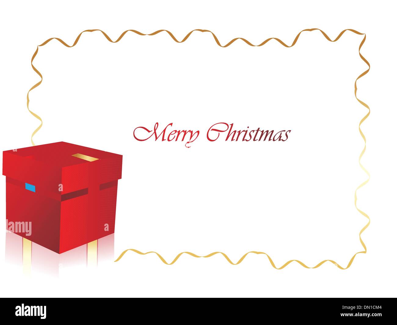 christmas birthday gift box frame, illustration Stock Vector