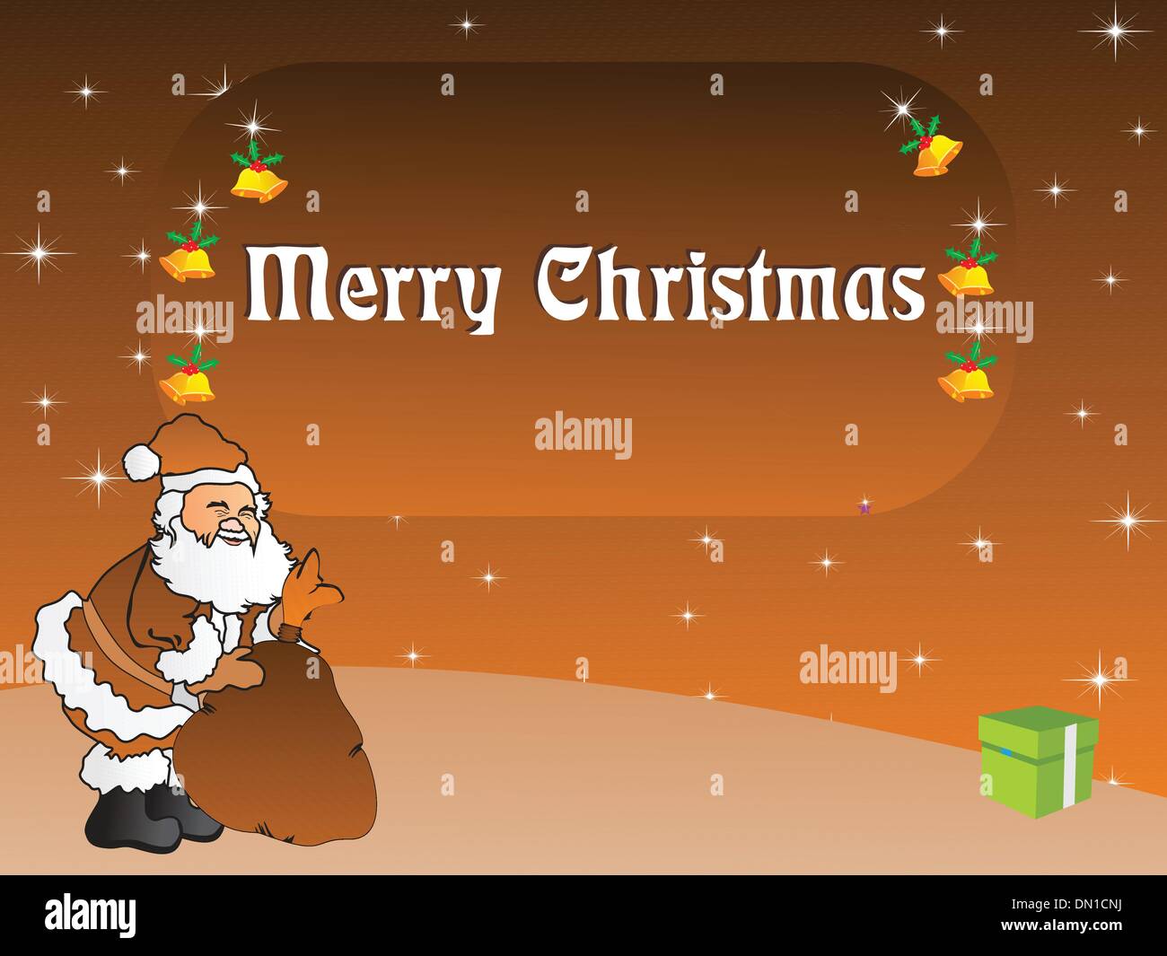 ilustration of santa claus with his gift bag, vector illustration Stock ...