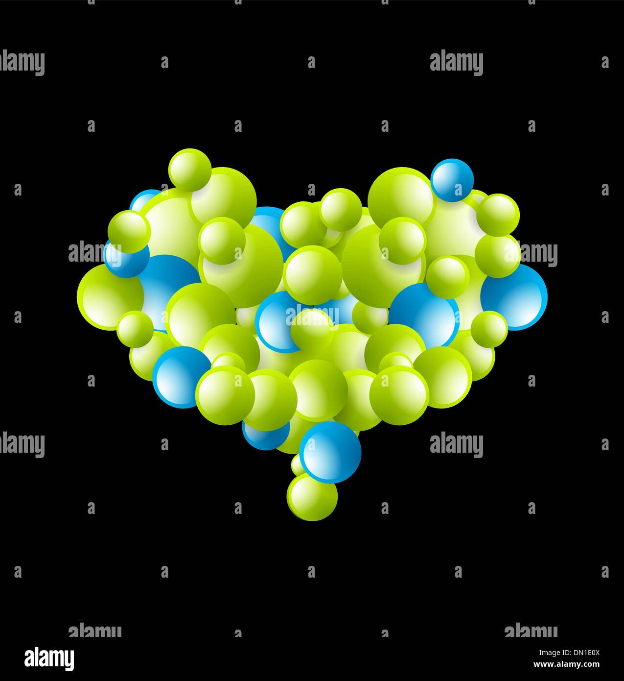 Eco love heart made of bubbles. Vector environmental concept Stock Vector