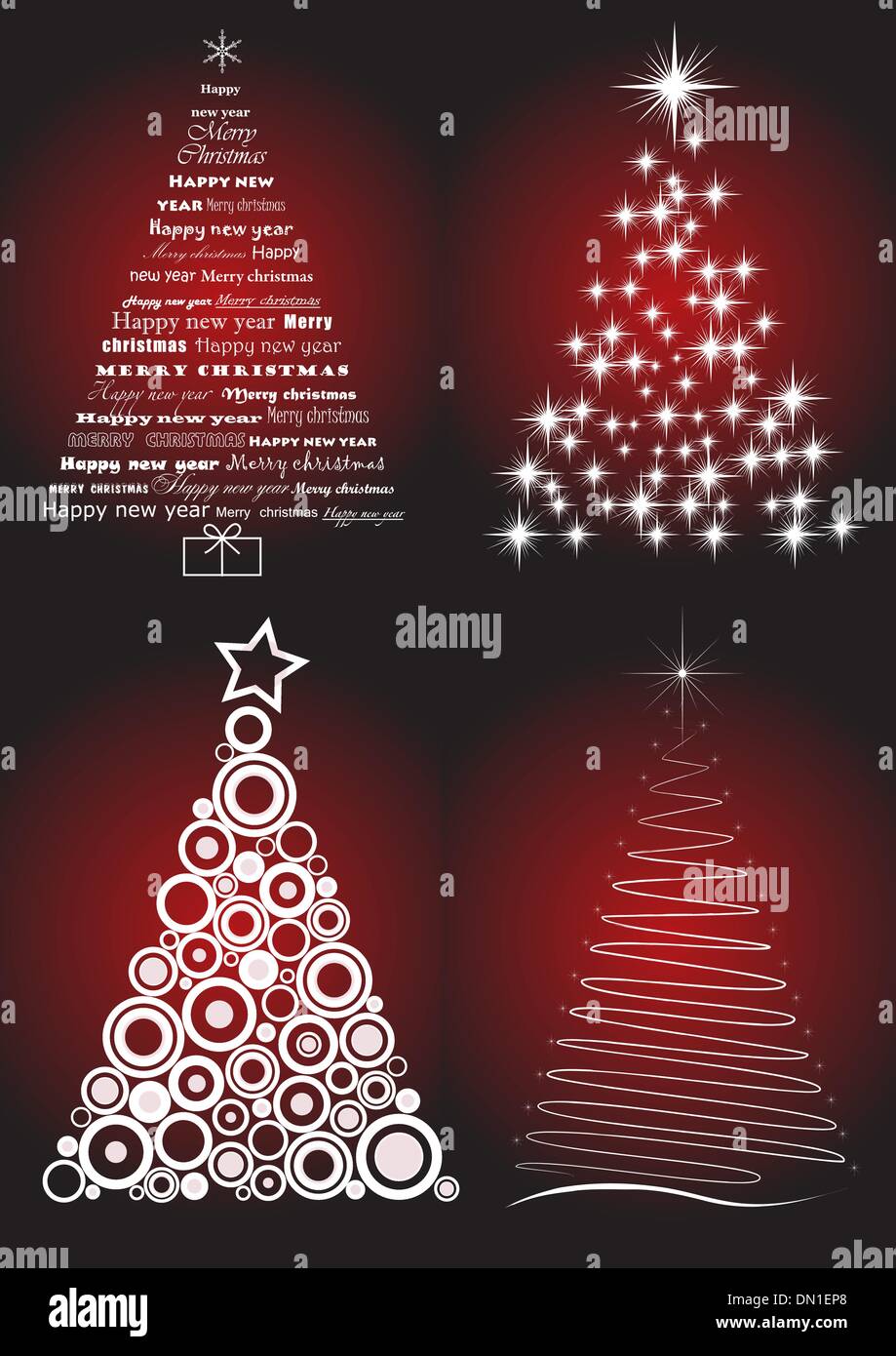 Christmas tree set Stock Vector Image & Art - Alamy