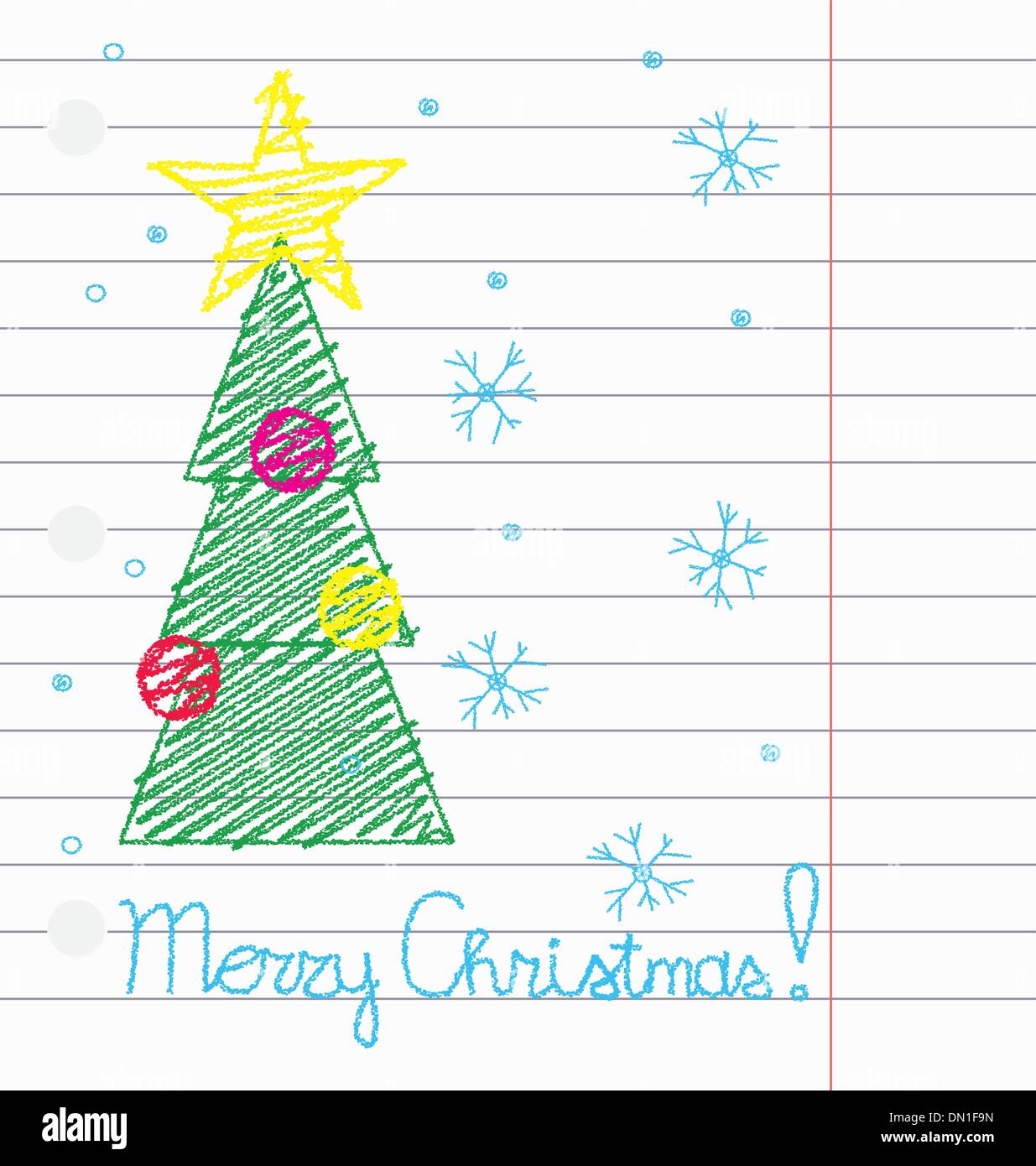 Christmas tree crayon drawing hi-res stock photography and images - Alamy