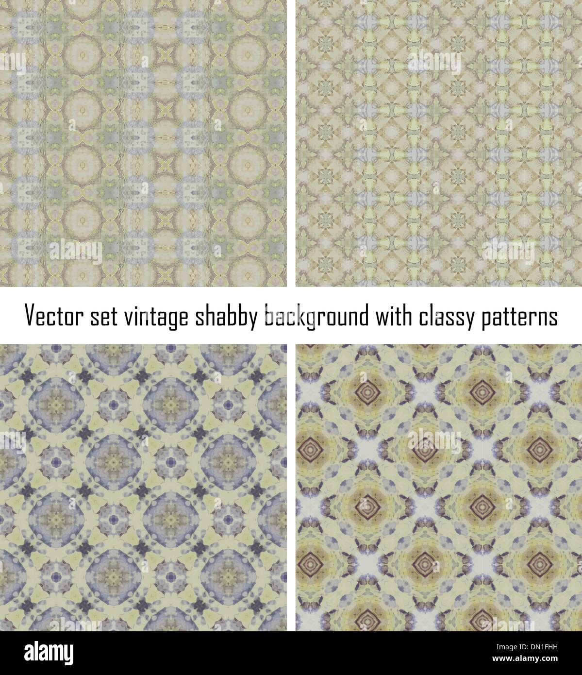 Set vintage shabby background with classy patterns Stock Vector Image ...
