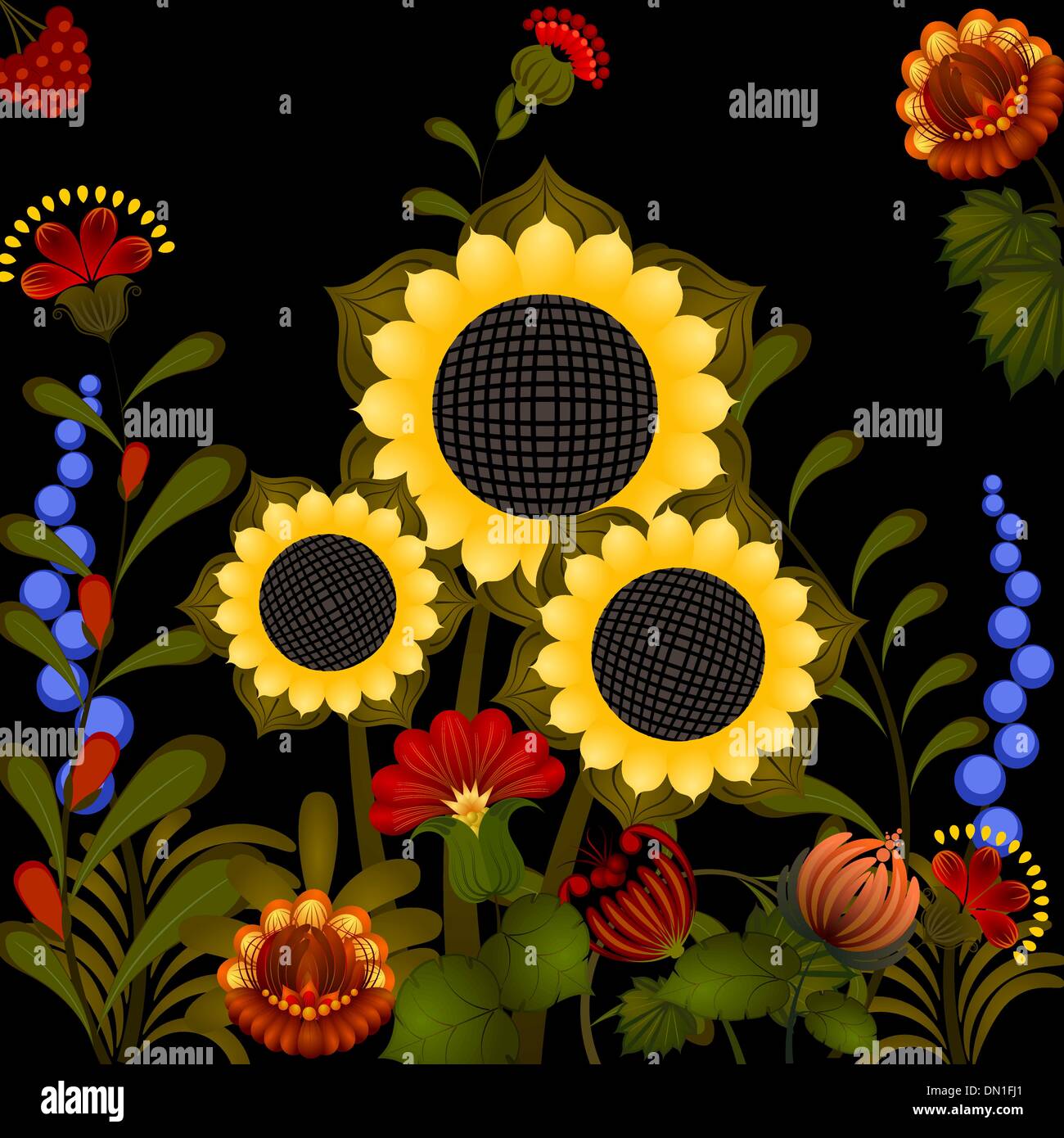 Ukrainian sunflower art Stock Vector Images - Alamy