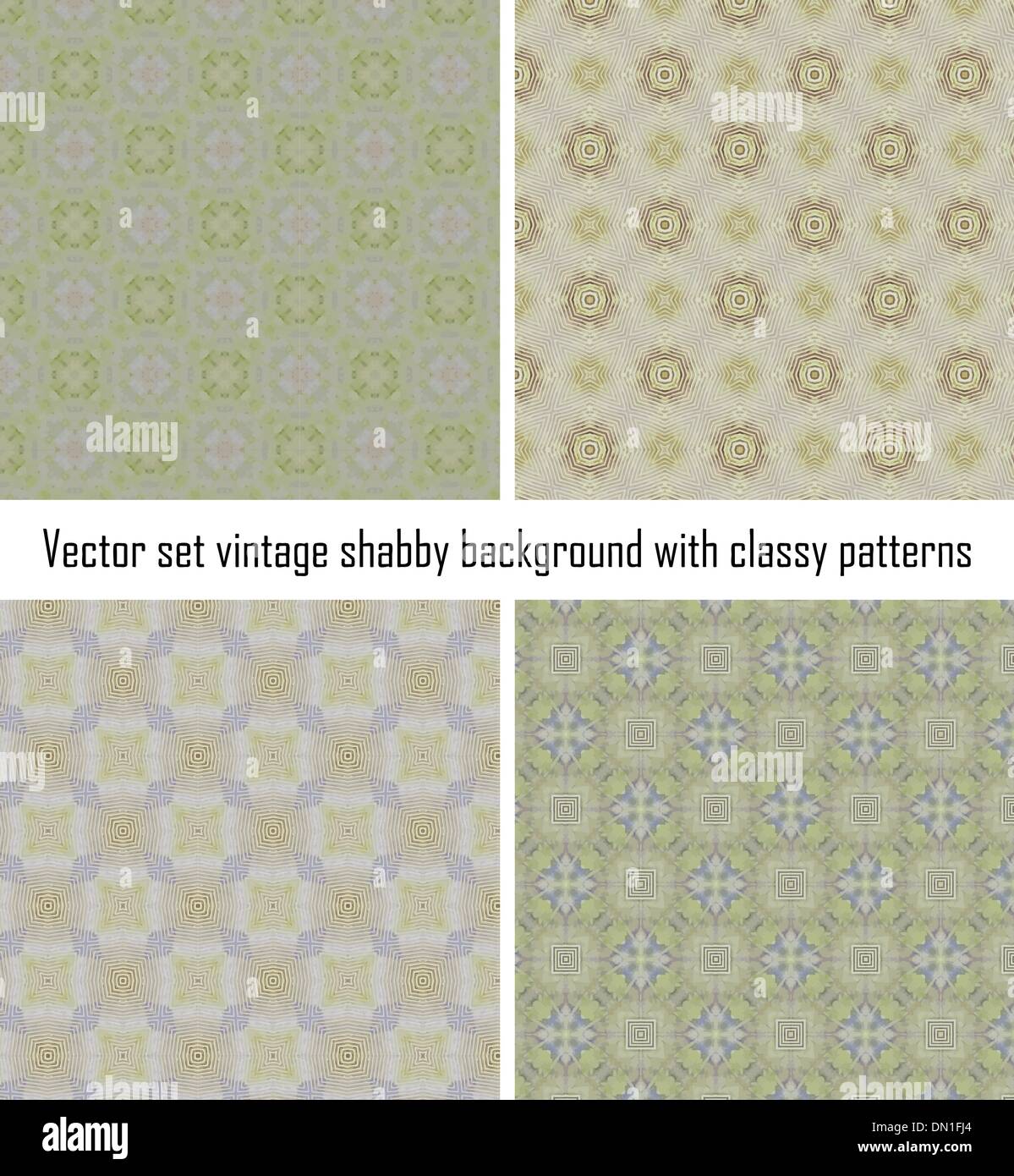 Set vintage shabby background with classy patterns Stock Vector
