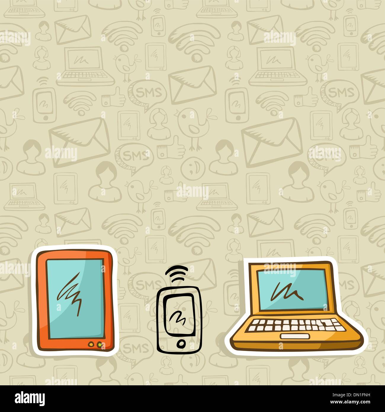 Cloud computing concept diagram Stock Vector