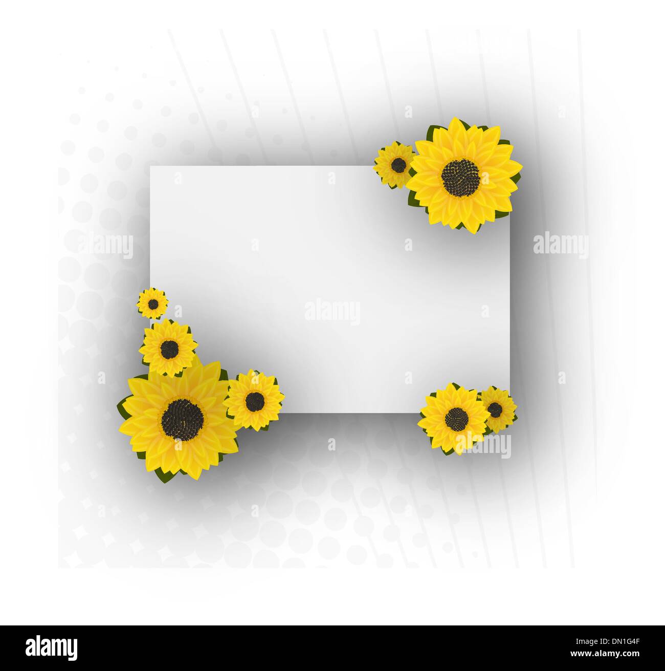 Decorative sunflowers card Stock Vector