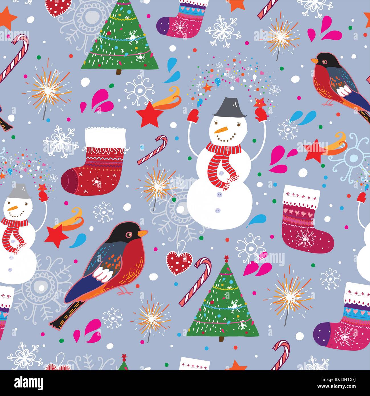 Seamless winter pattern Stock Vector Images - Alamy