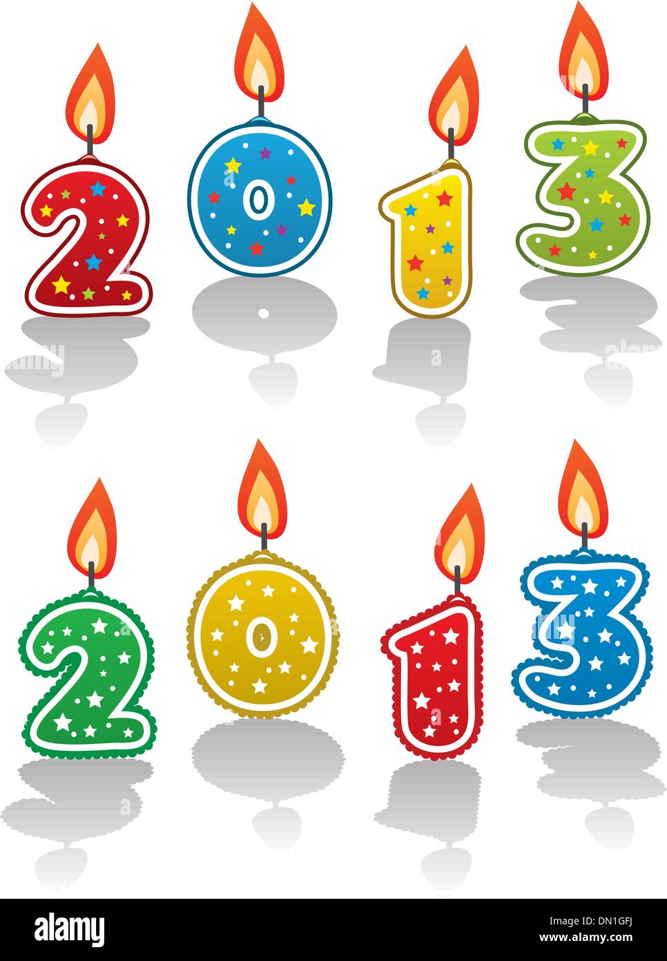 vector new year 2013 candles Stock Vector