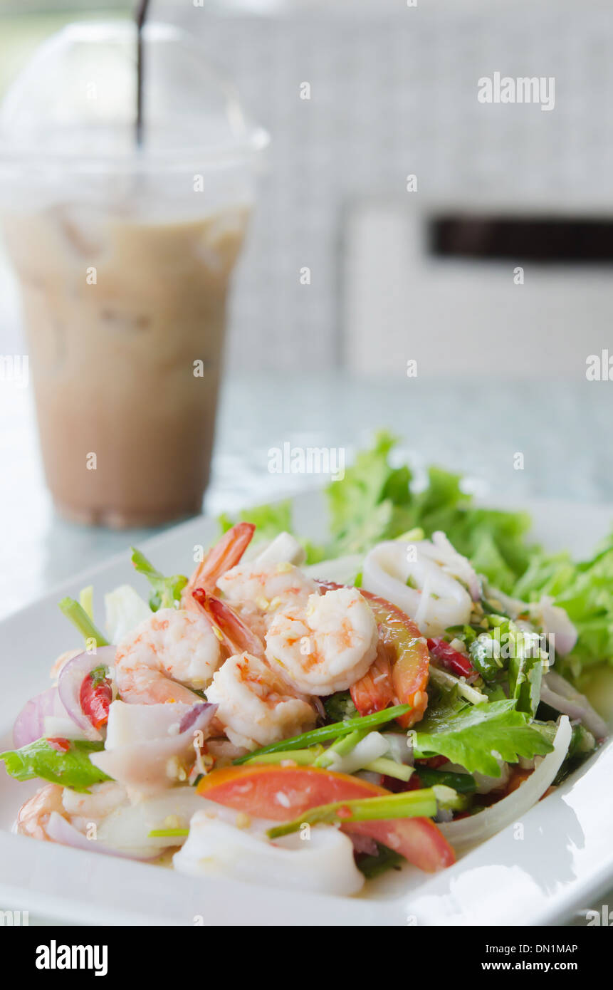 mixed vegetable and shrimp, Thai spicy salad Stock Photo - Alamy