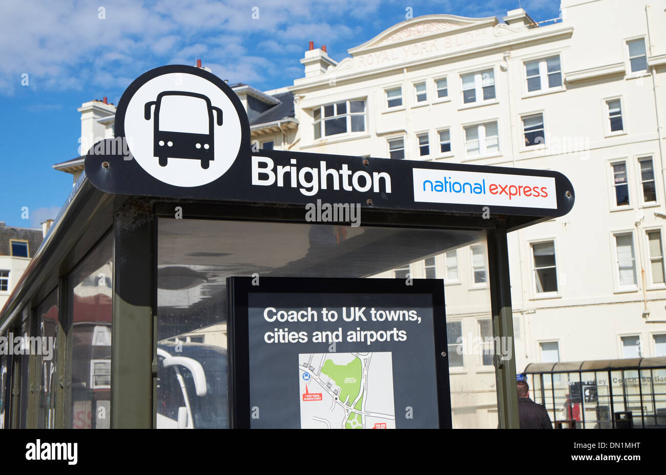 Brighton National Express bus stop Stock Photo Alamy