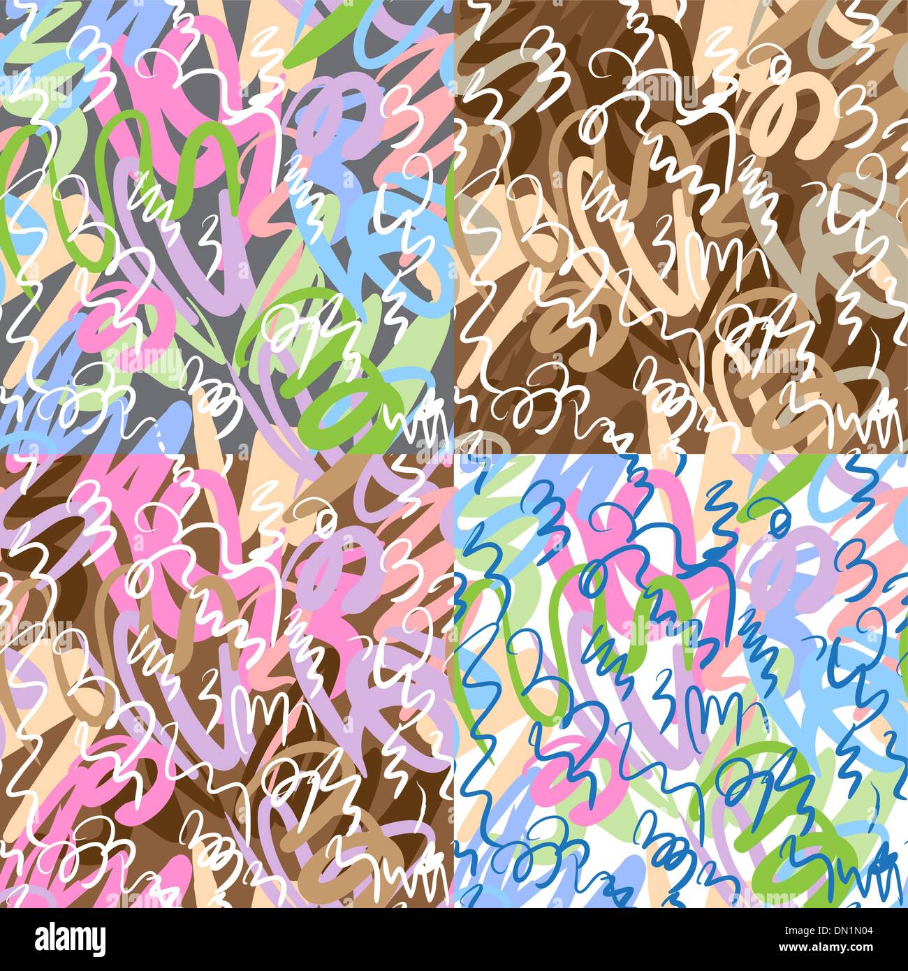 Set of abstract art seamless patterns Stock Vector