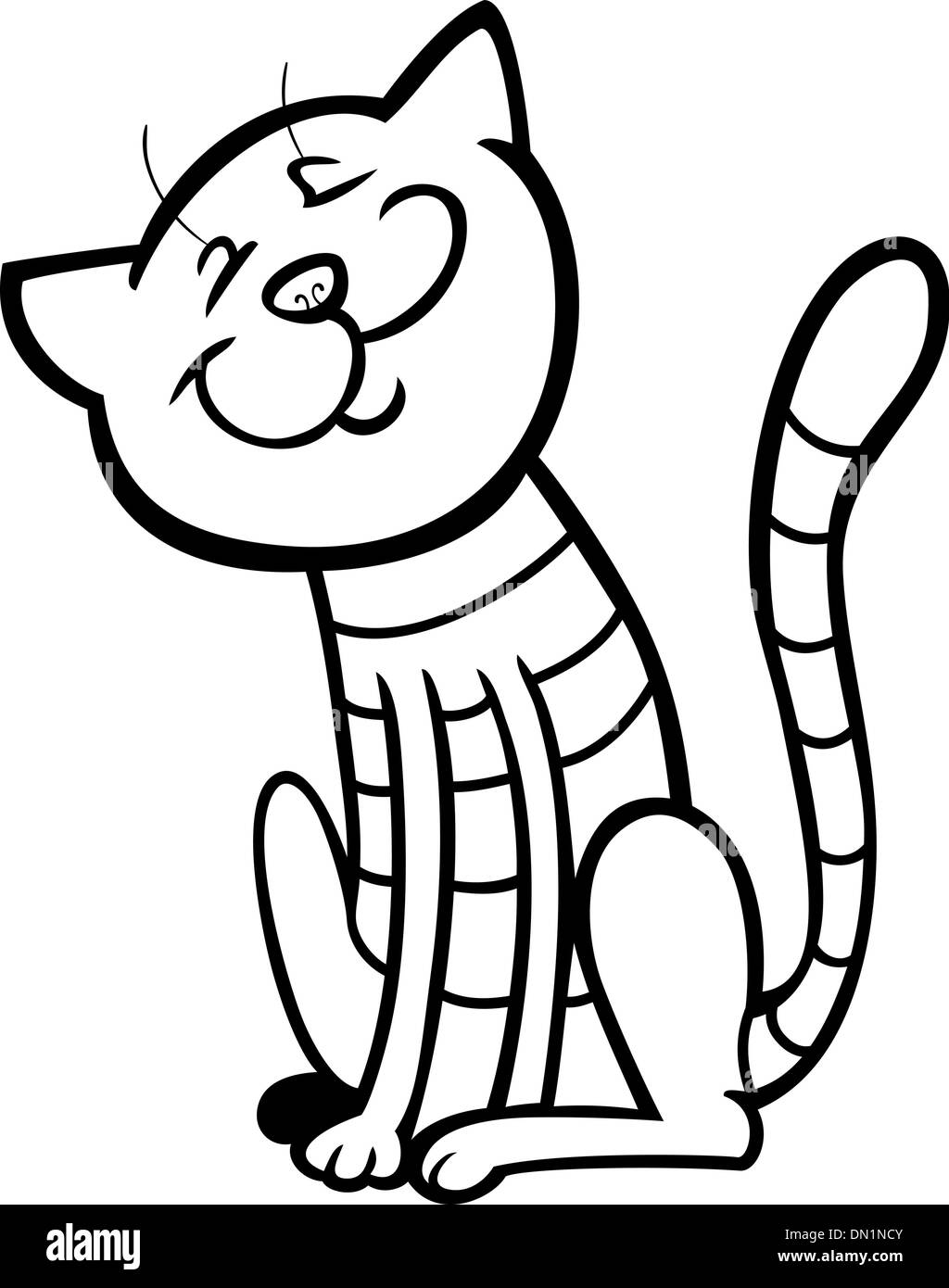 happy cat cartoon for coloring book Stock Vector Image \u0026 Art - Alamy, image size:1024x1390