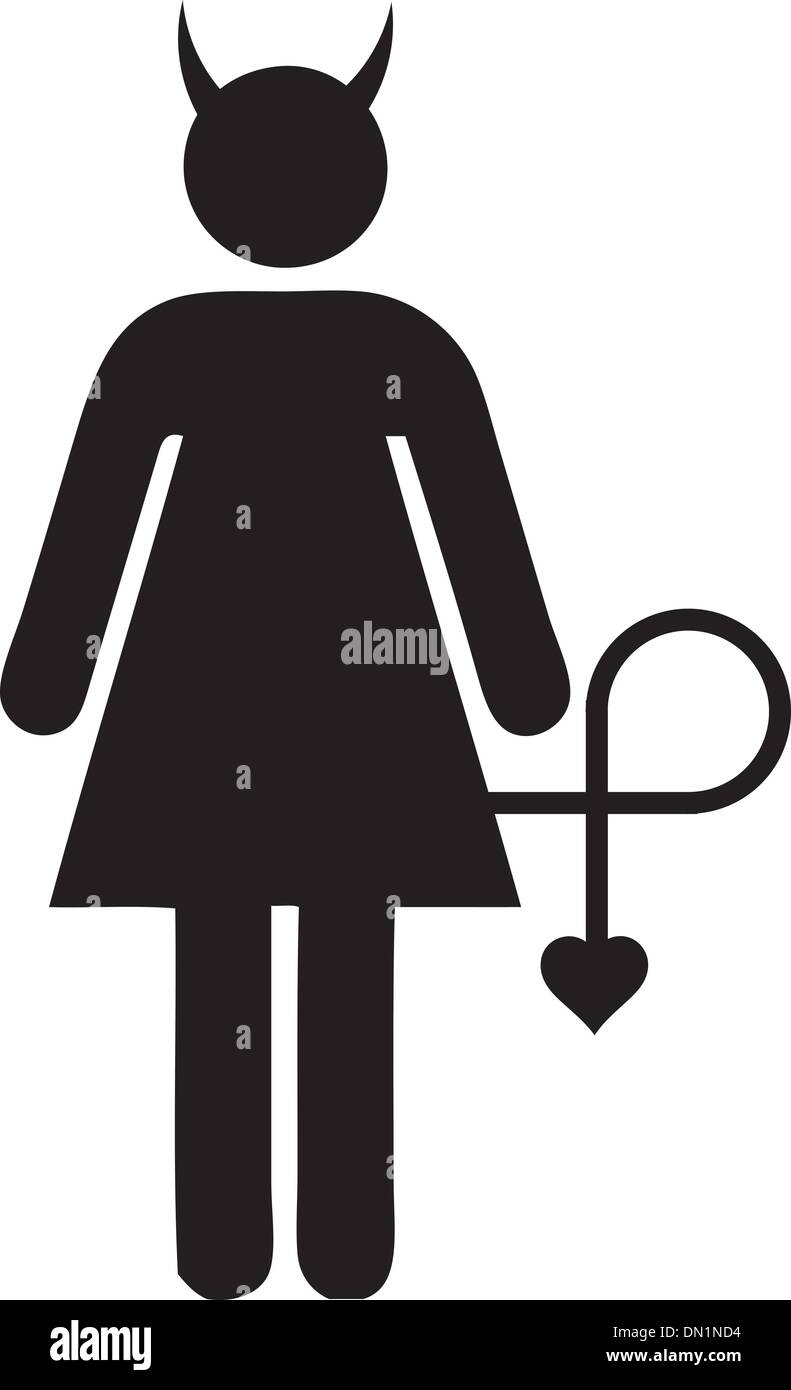 Icon devil woman Stock Vector