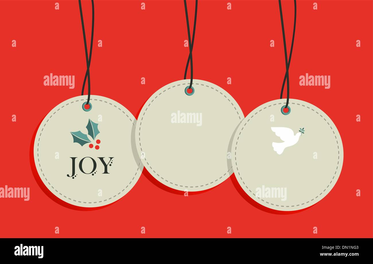 Christmas hang tags sale elements set Stock Vector