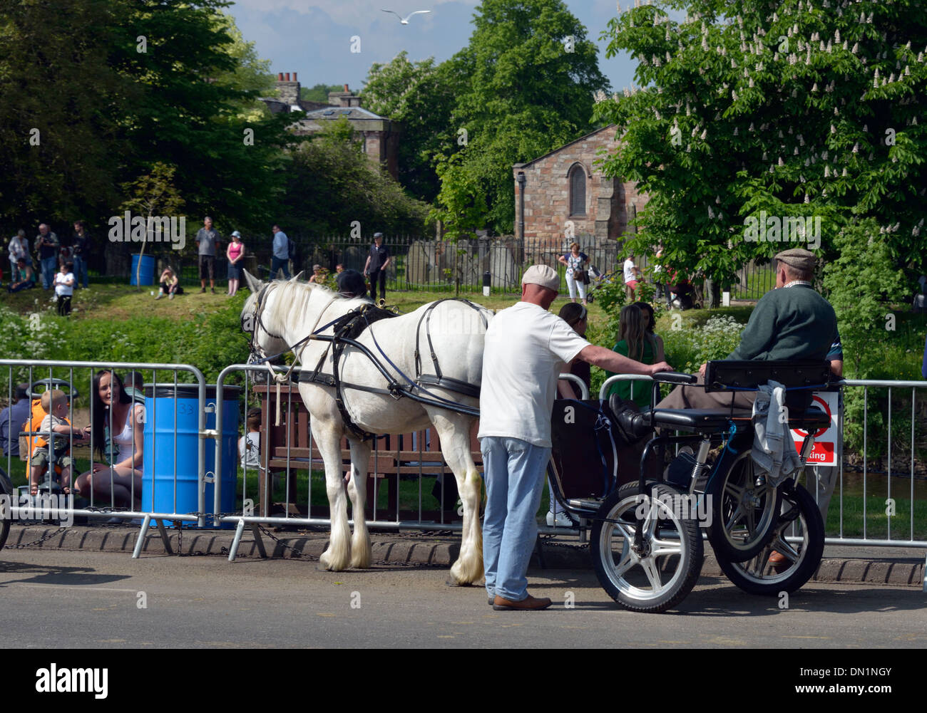 Gypsy travellers. Appleby Horse Fair, June 2013. Appleby-in-Westmorland, Cumbria, England, United Kingdom, Europe. Stock Photo