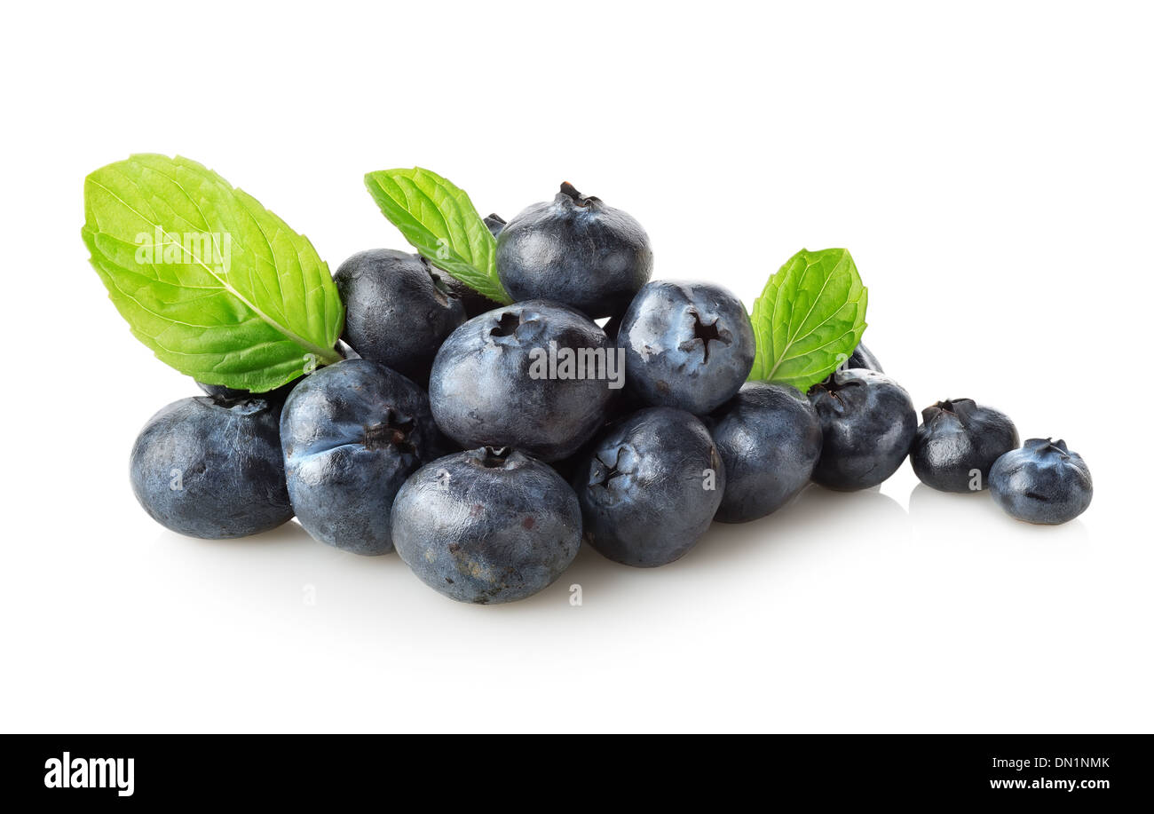 Useful blueberries isolated on a white background Stock Photo