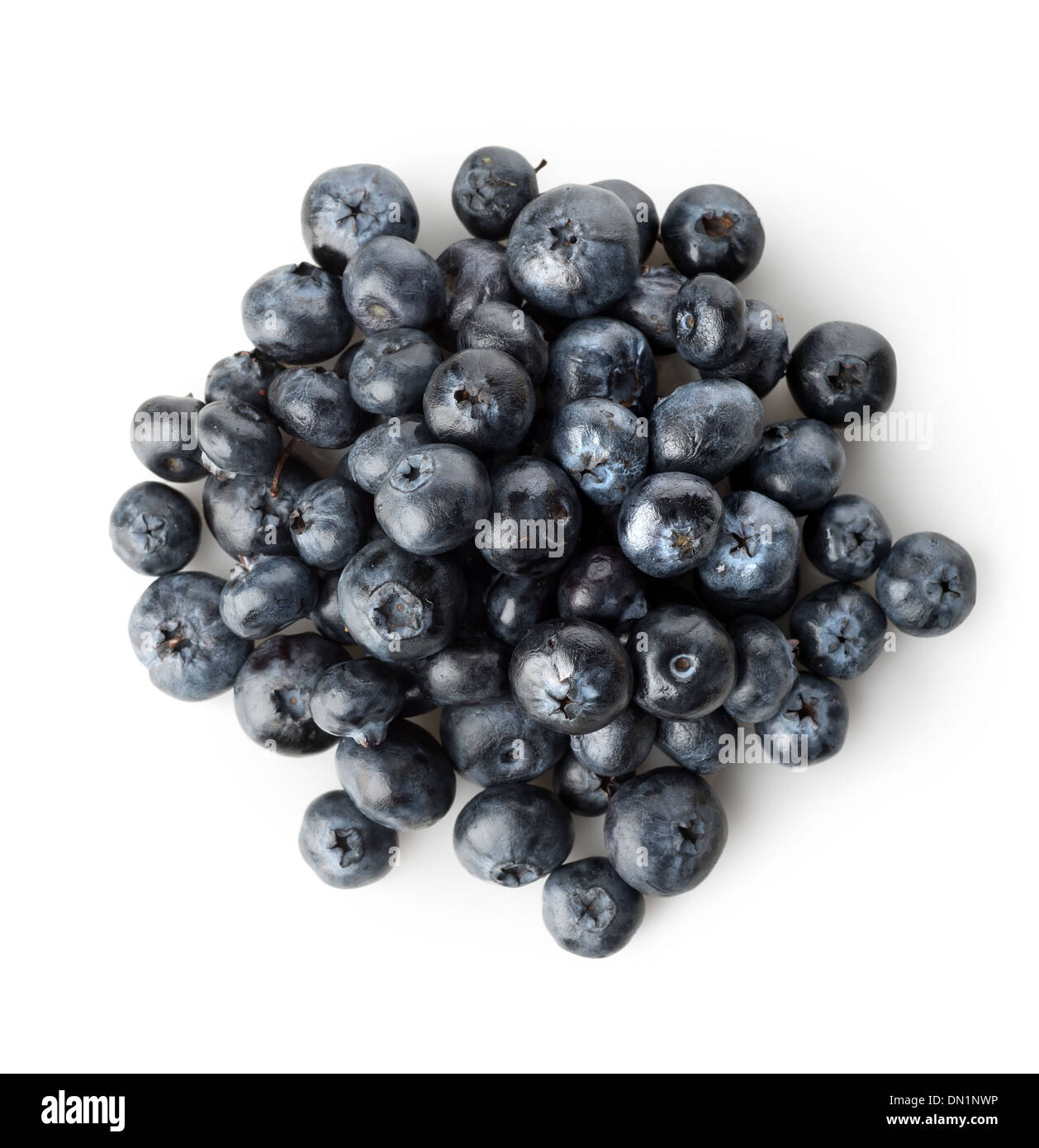 Handful of blueberries isolated on a white background Stock Photo