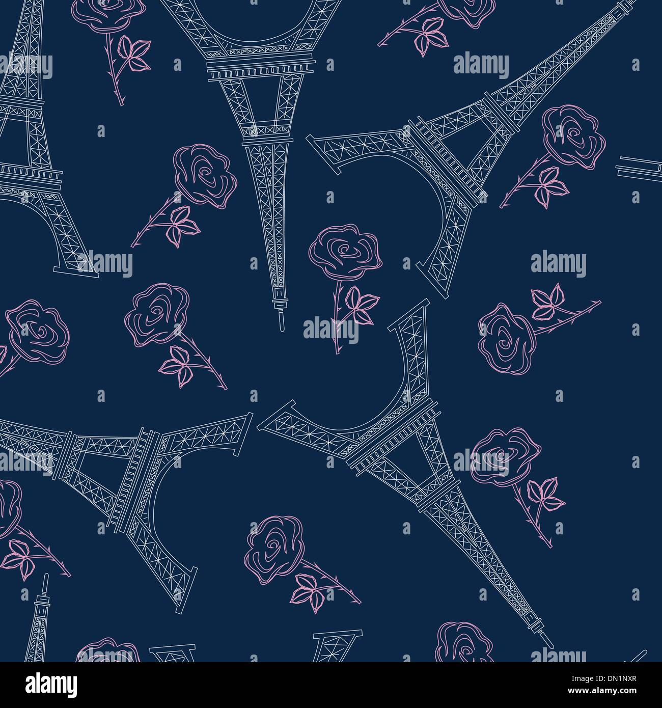 seamless blue pattern with eiffel tower Stock Vector Image & Art - Alamy