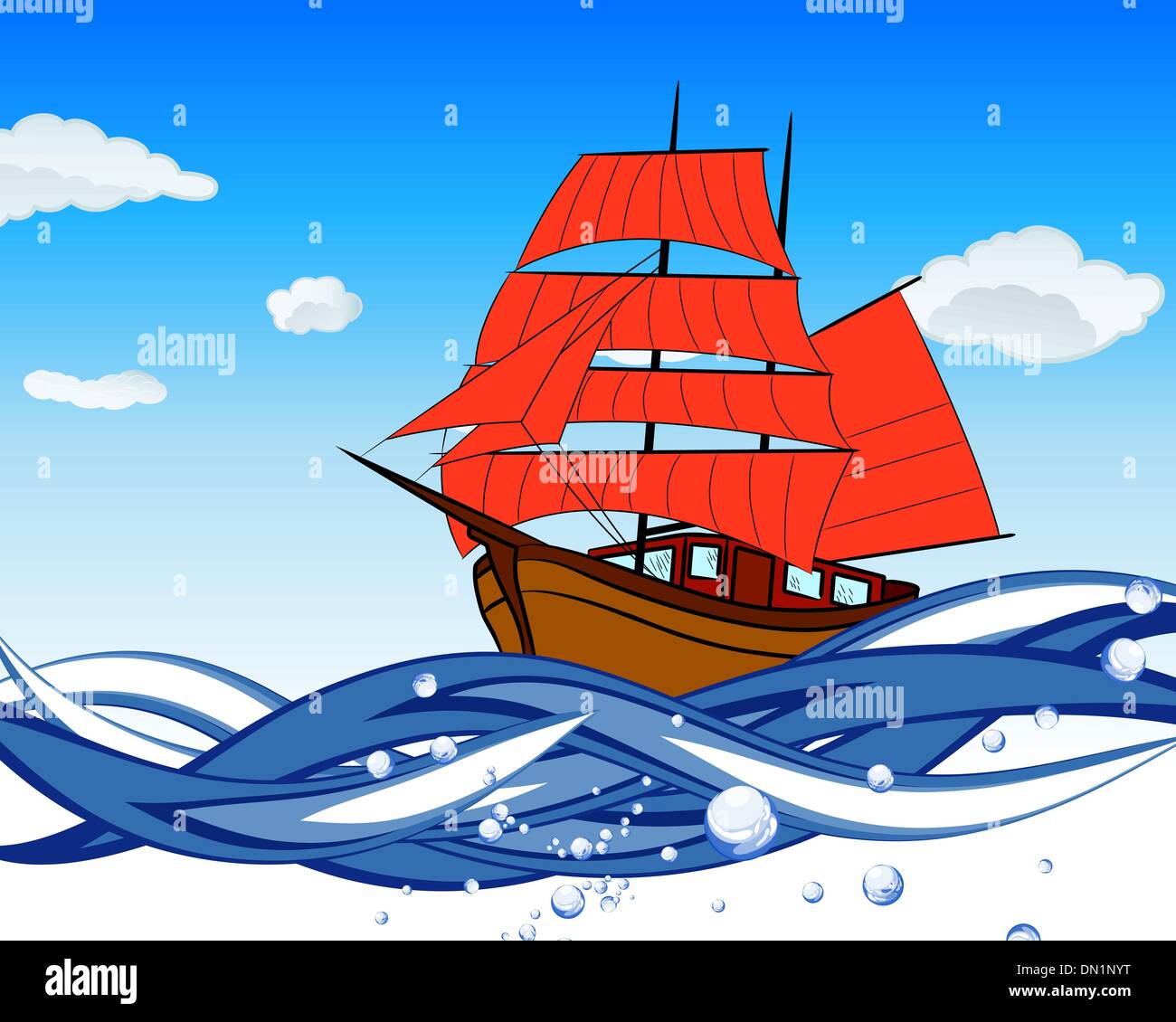 Scarlet Sail Stock Vector Images Alamy