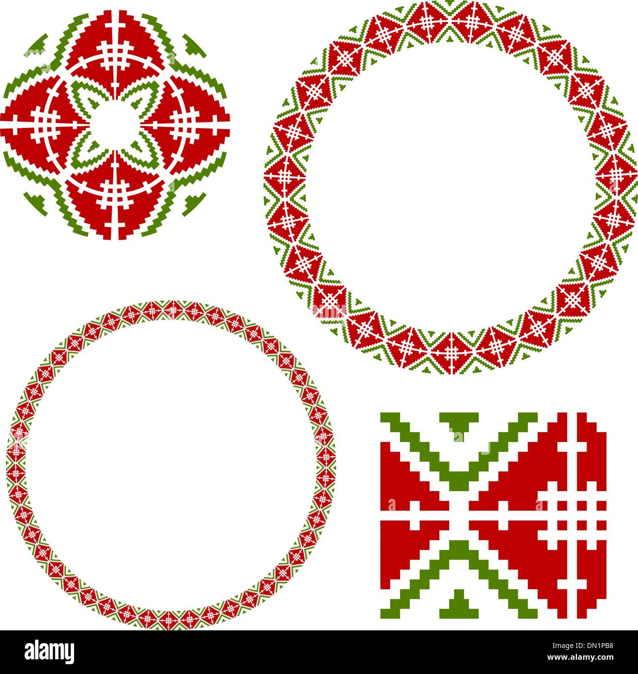 Frame with elements of national Ukrainian embroidery. eps10 Stock