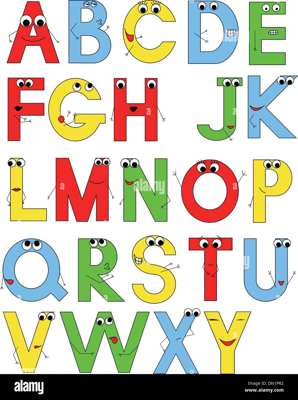 funny alphabet Stock Vector