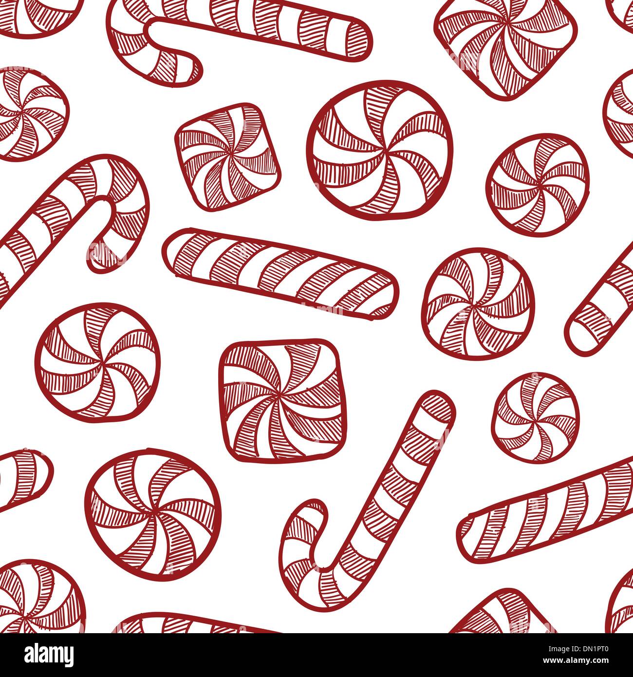 Seamless candy cane vector background Stock Vector