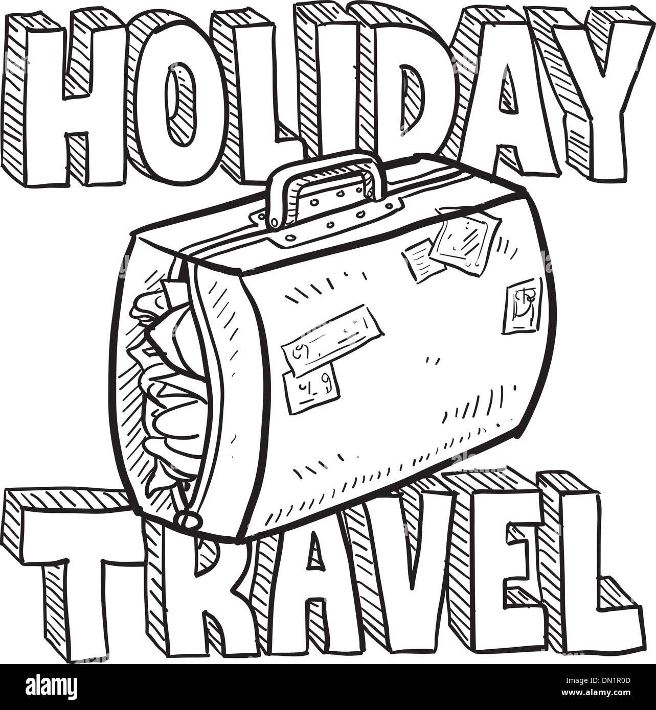 Holiday travel vector sketch Stock Vector