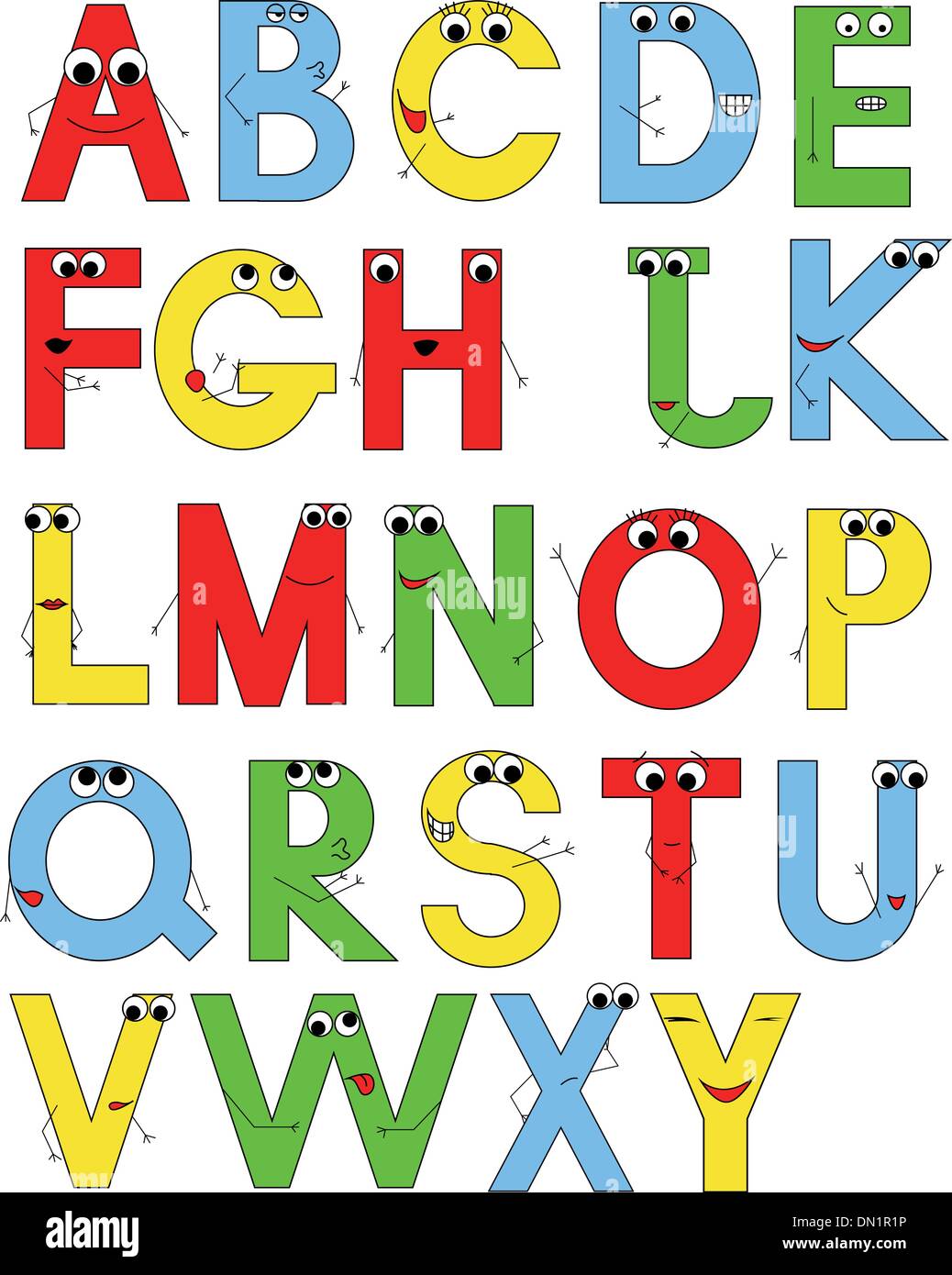 funny alphabet Stock Vector