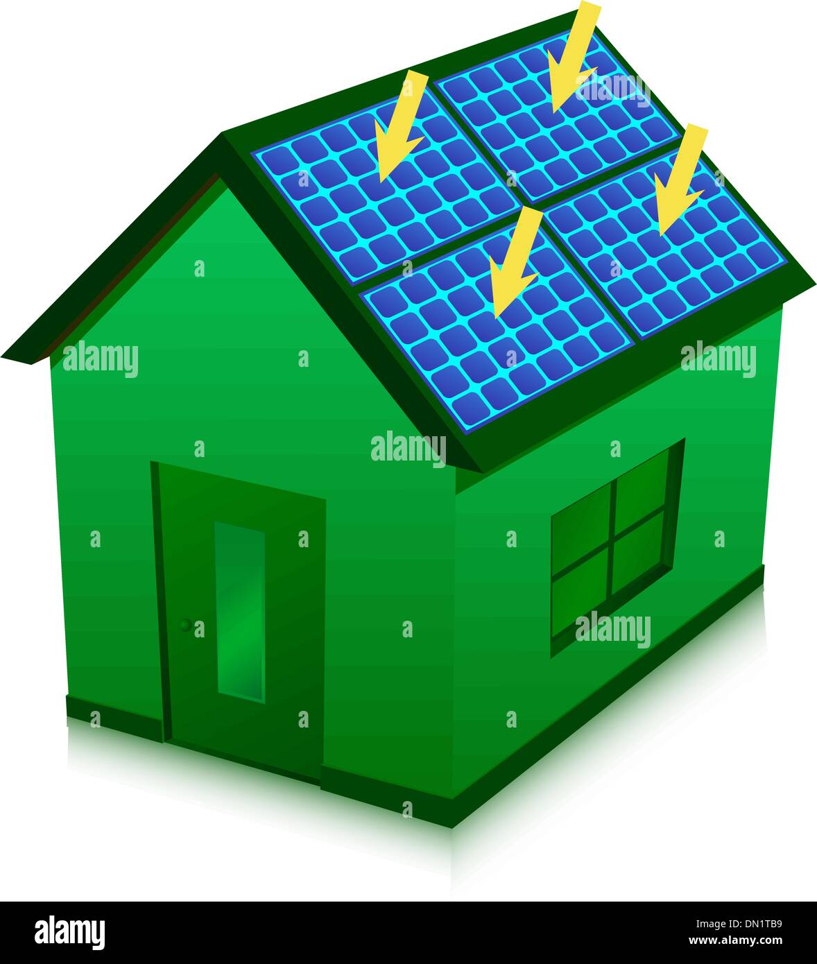 Green house with solar power Stock Vector