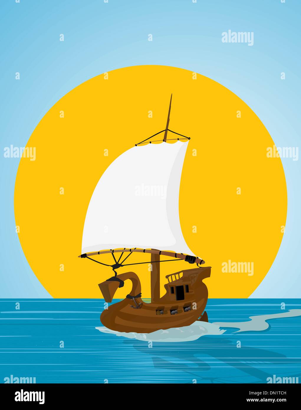 Pirate ship illustration Stock Vector Image & Art - Alamy