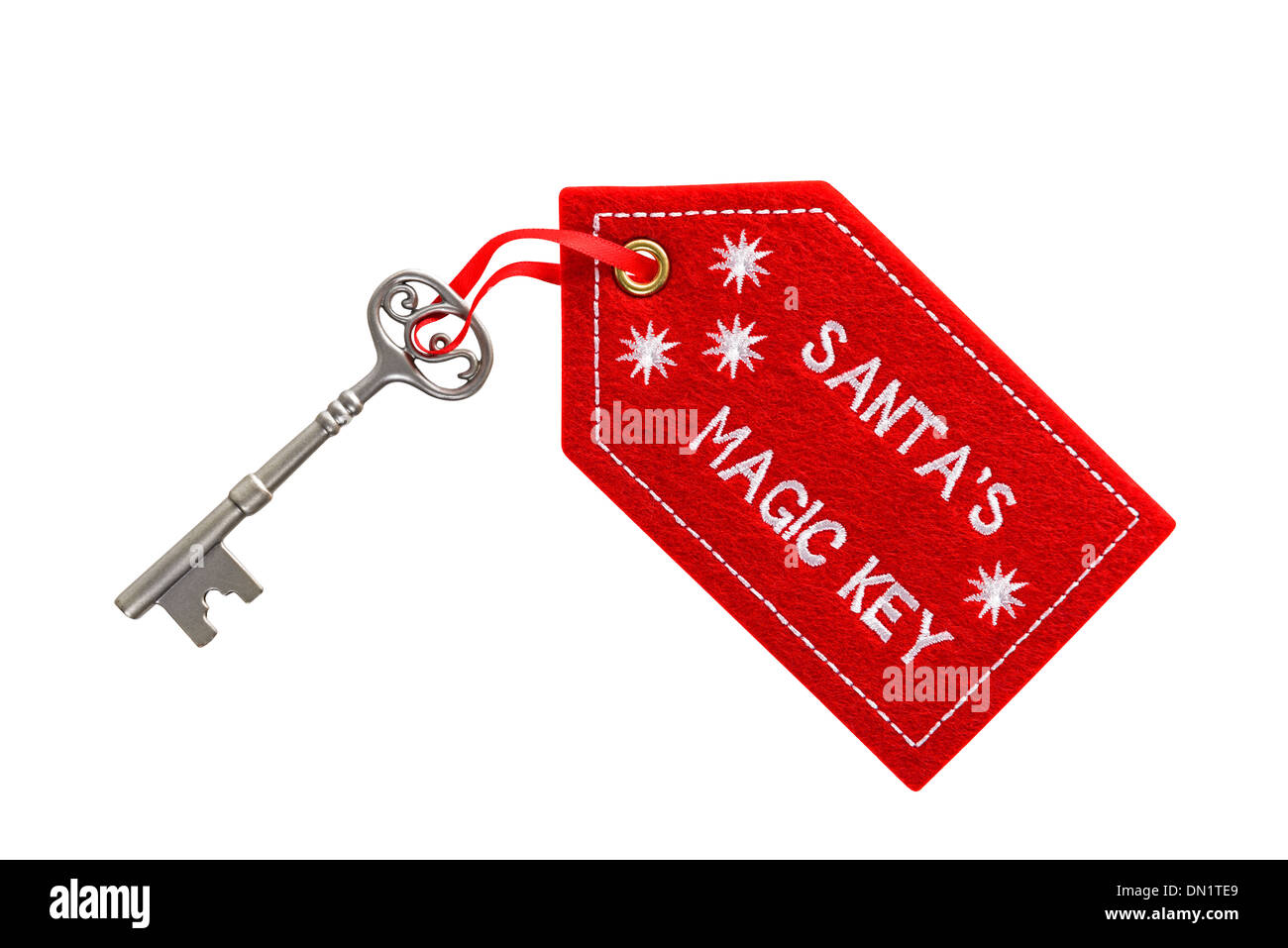 Santa's magic key isolated on a white background with clipping path. Stock Photo