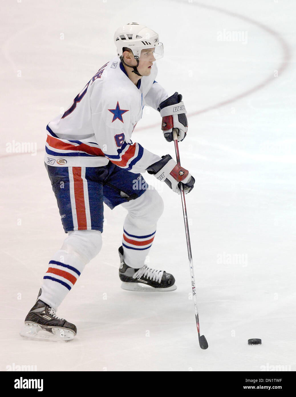 November 17, 2006: AHL - Rochester defenseman Margin Lojek #8 in action against Manitoba. The Manitoba Canucks at Rochester Americans at the Blue Cross Arena at the War Memorial Auditorium. Rochester defeated Manitoba 4 to 3 in OT.(Credit Image: © Alan Schwartz/Cal Sport Media) Stock Photo