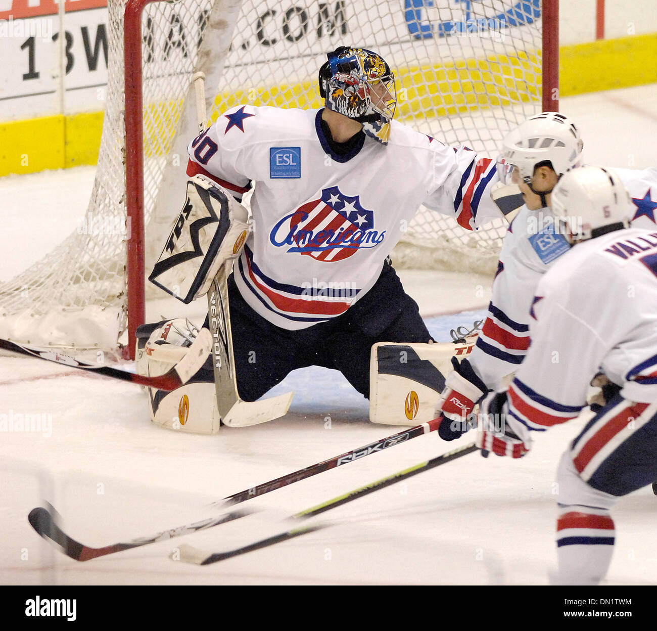 November 17, 2006: AHL - Rochester goaltender Craig Anderson #30 in action against Manitoba. The Manitoba Canucks at Rochester Americans at the Blue Cross Arena at the War Memorial Auditorium. Rochester defeated Manitoba 4 to 3 in OT.(Credit Image: © Alan Schwartz/Cal Sport Media) Stock Photo