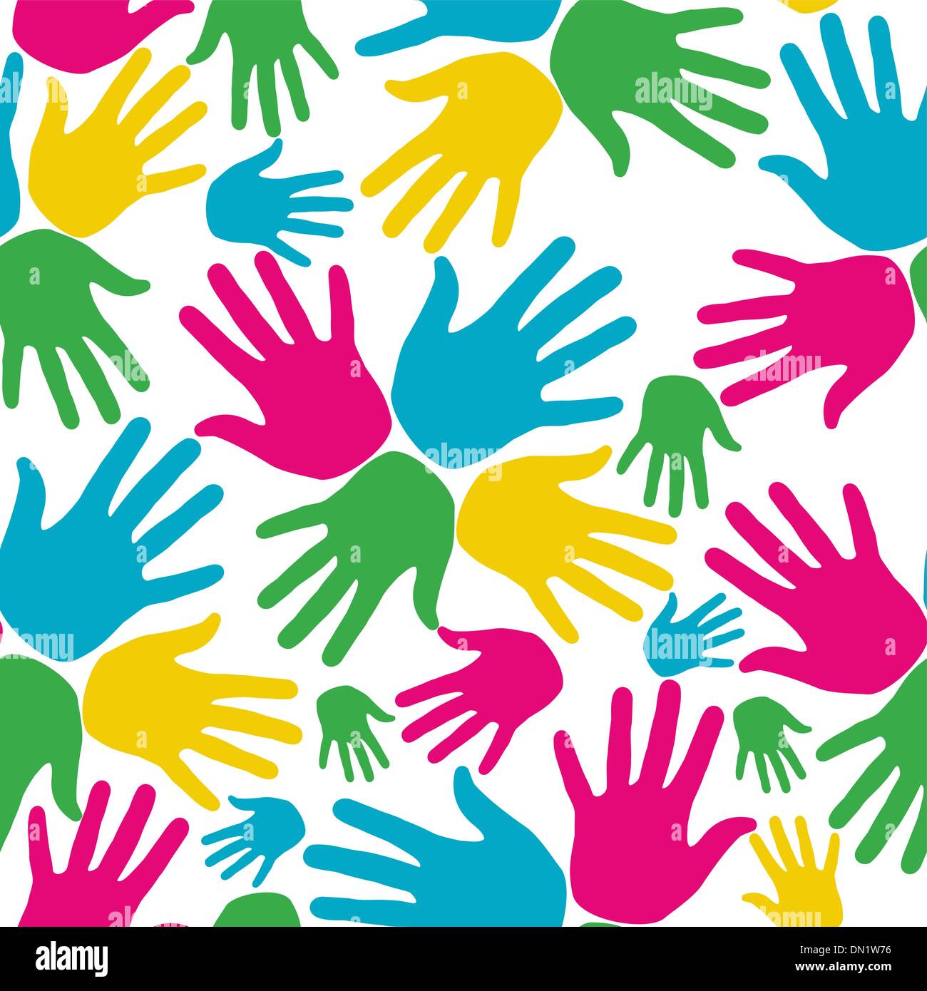 Social diversity hands seamless pattern Stock Vector