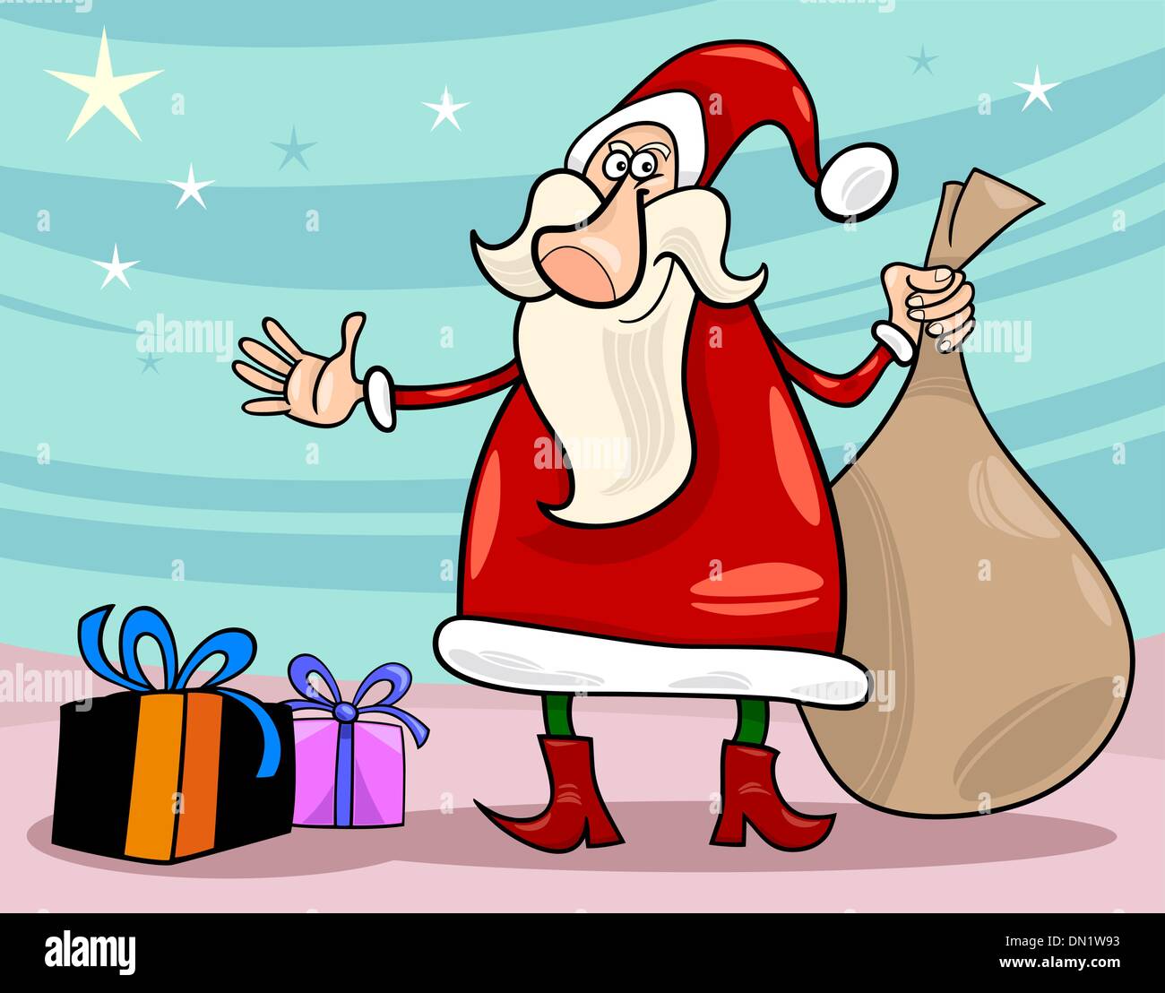 santa claus christmas cartoon illustration Stock Vector Image & Art - Alamy