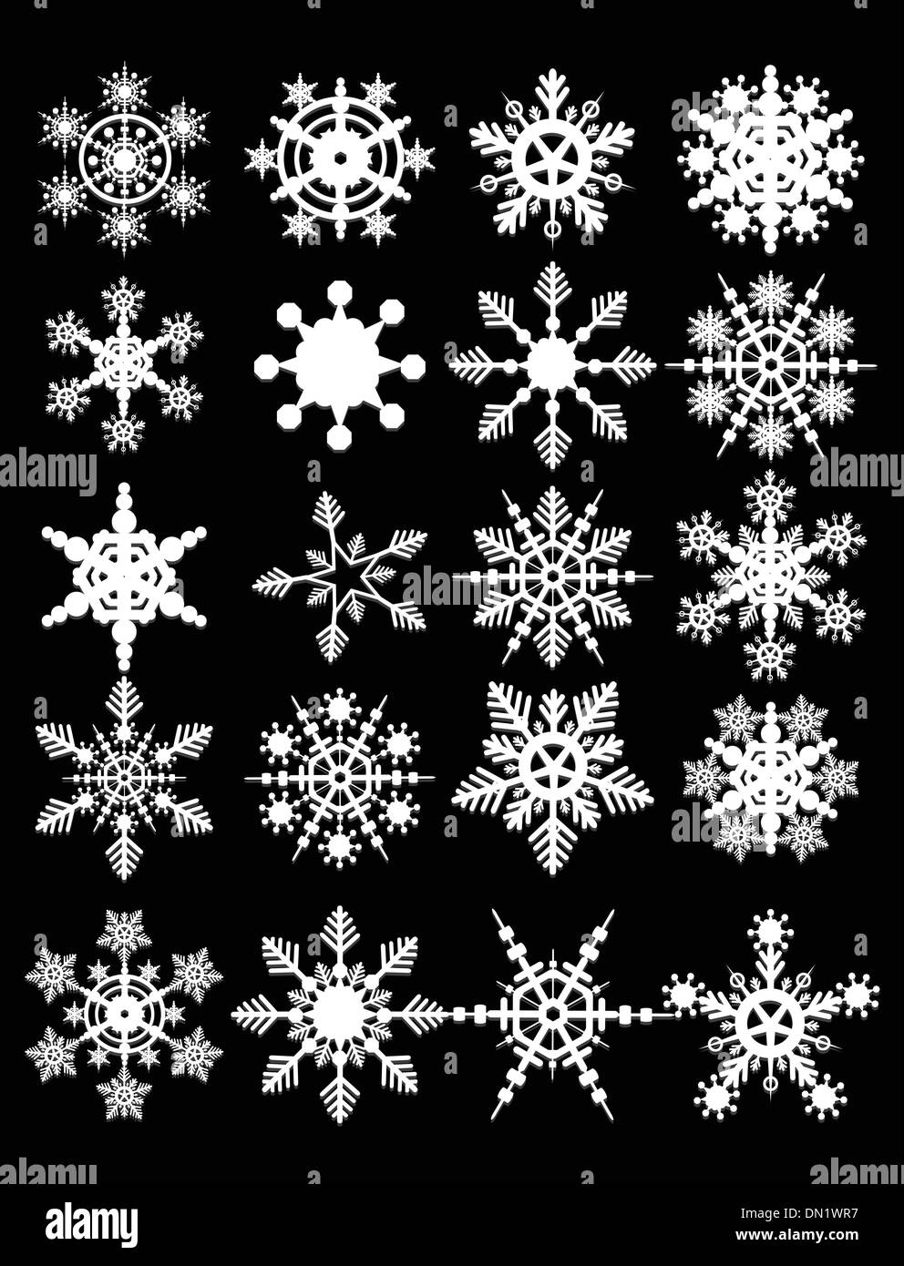 Snowflake Vectors collection Stock Vector