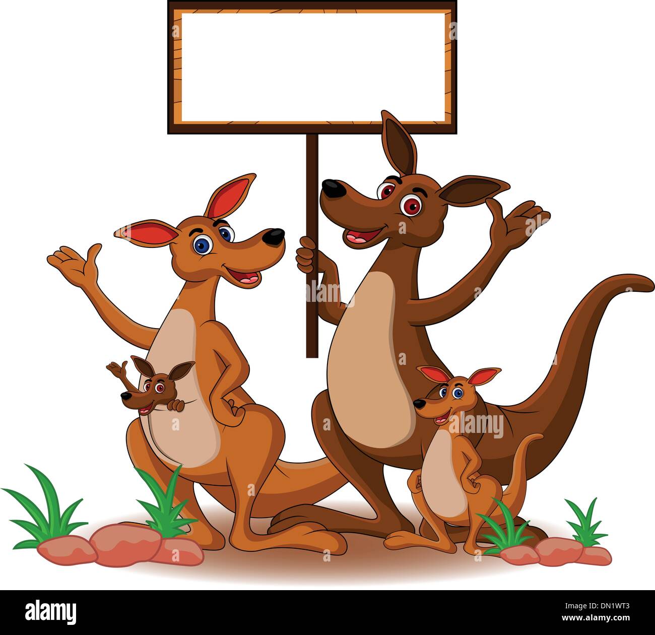 family kangaroo with blank board Stock Vector Image & Art Alamy
