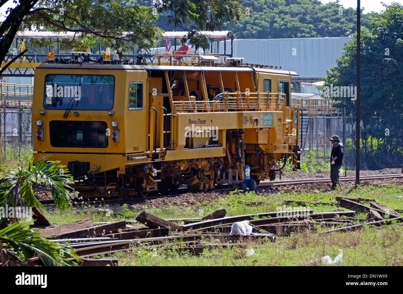 Track maintenance vehicle in Chiang Mai,Thailand Stock Photo