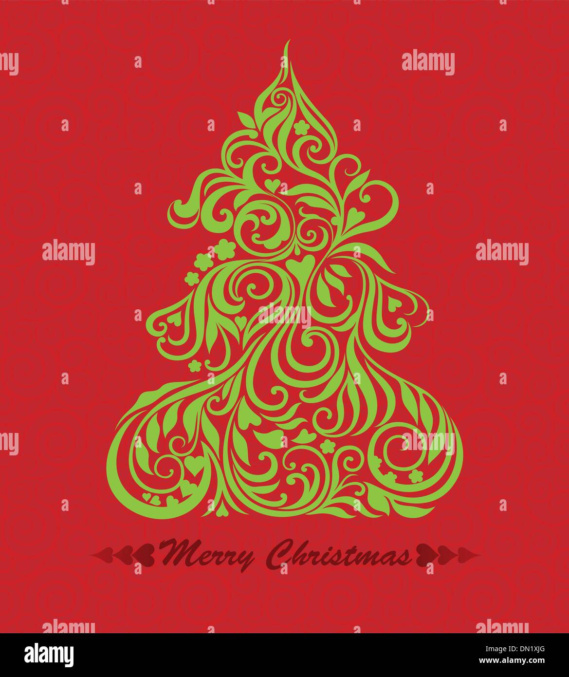 Vector card with christmas tree Stock Vector Image & Art - Alamy