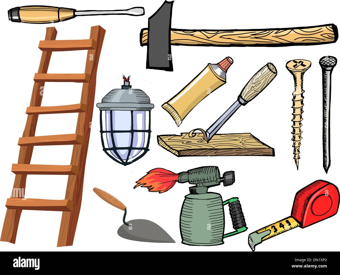 Hand tools industrial Stock Vector Images - Alamy