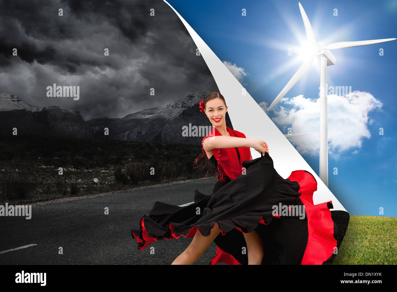 Dancing woman in black dress hi-res stock photography and images - Alamy